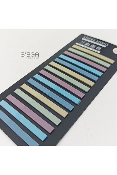 sibga tasarım Transparent Colored Thin Strip Postit - Bookmark, 300 Sheets