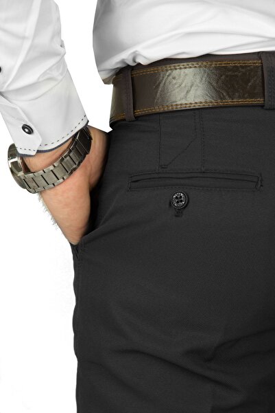 Murat Giyim Wontilotte Erkek Siyah Kten Rahat Kalıp Yüksek Bel Klasik Ktn Pantolon