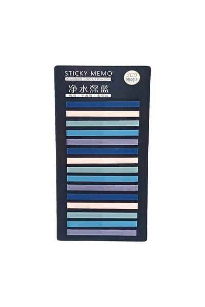 sibga tasarım Transparent Colored Thin Strip Postit - Bookmark, 300 Sheets