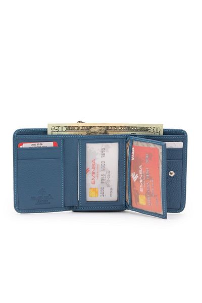 Eminsa Blue Genuine Leather Women's Wallet