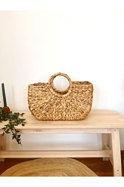 Generic Brand Sturdy Water Hyacinth Medium Straw Bag/Beach Bag