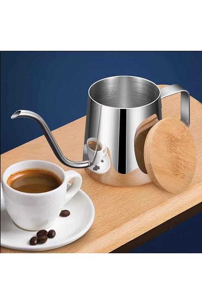 SODELICIOUS COFFEE TEA 600 ml Mini Kettle - Barista Feature with Steel, Sparse Water Holder and Coffee Brew