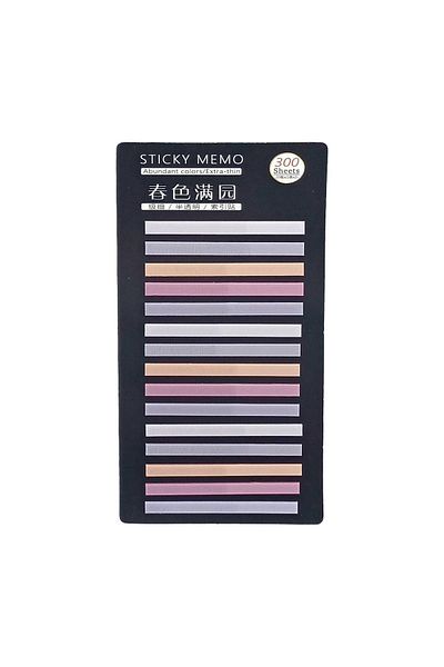 sibga tasarım Transparent Colored Thin Strip Postit - Bookmark, 300 Sheets