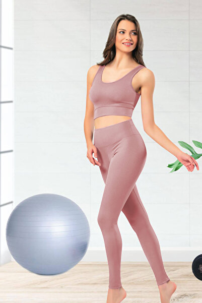 Hepsine Rakip Ψηλόμεσο ελαστικό αθλητικό κολάν και μπουστάκι με μαξιλαράκια - Γυναικεία