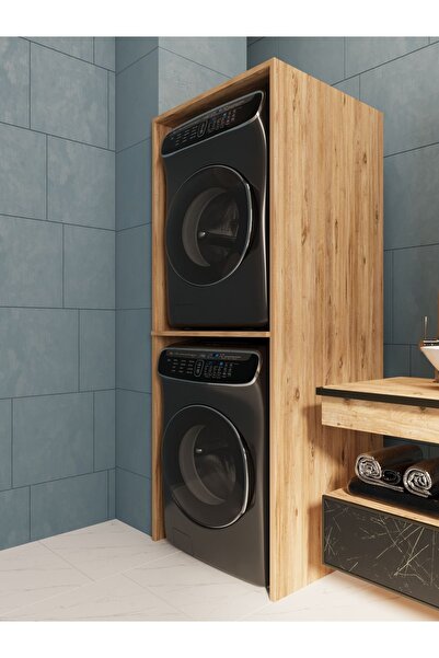 şirinev mobilya Dsc Çamaşır Ve Kurutma Makinesi Banyo Dolabı Atlantik Çam
