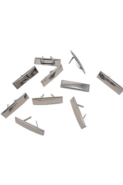 angel çanta aksesuar ملحق حقيبة Angel - لوحة معدنية فضية مقاس 4.8x1.4 سم، 10 قطع