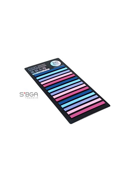 sibga tasarım Transparent Colored Thin Strip Postit - Bookmark, 300 Sheets