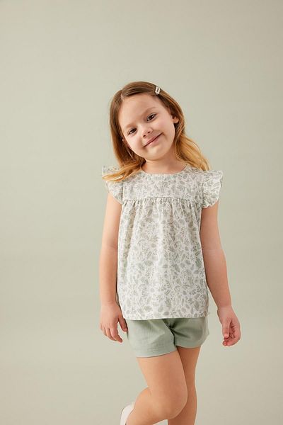 DeFacto Set aus Bluse und Shorts mit Blumenmuster für Baby-Mädchen - Popeline C4026a524sm