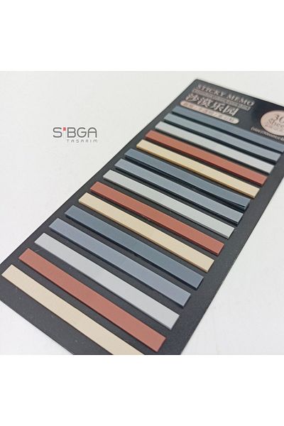 sibga tasarım Transparent Colored Thin Strip Postit - Bookmark, 300 Sheets
