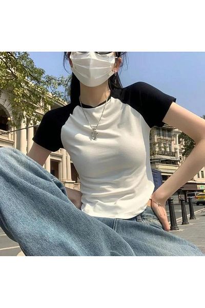 Touz Moda White Crop - Σχέδιο μανίκι Raglan