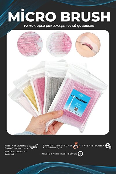 Magic Lash 100 Lü Microbrush Ipek Kirpik Temizleme Fırçası