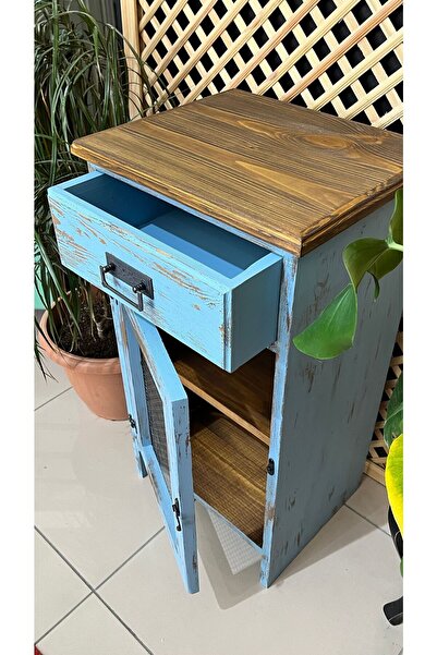 Evperisiym Eskitme tasarım ahşap köşe sehpa & komodin