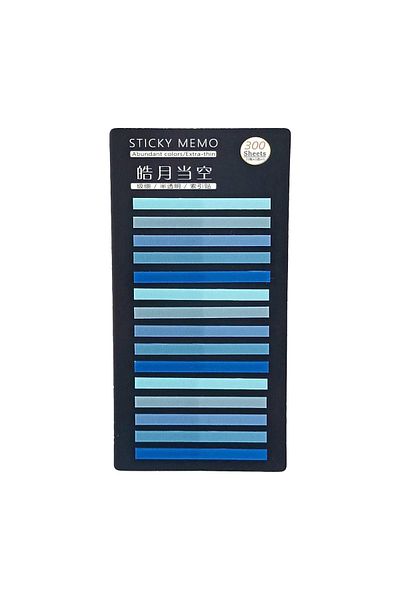 sibga tasarım Transparent Colored Thin Strip Postit - Bookmark, 300 Sheets