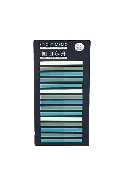 sibga tasarım Transparent Colored Thin Strip Postit - Bookmark, 300 Sheets