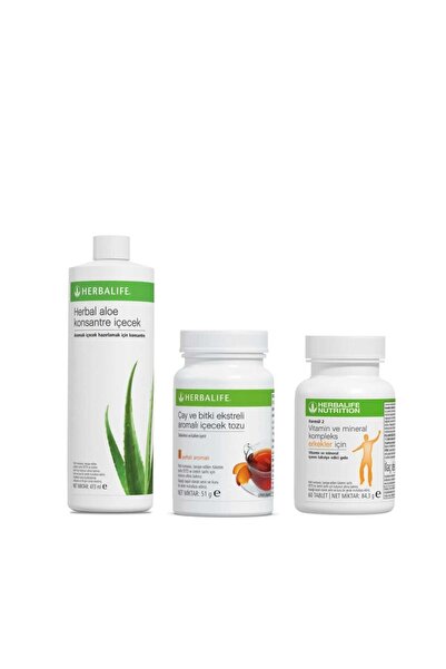Herbalife Hedef Set - Erkek Enerji Aloe Vera, 50gr Şeftali Çayı, Erkek Vitami...