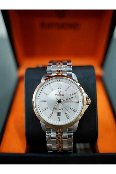 Raymond Silver Rosegold Steel Watchband