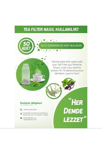 Yıldız Dem Tea Filter Çay Demleme Filtresi Kullan At Çay Filtresi (150 Adet Filtre)