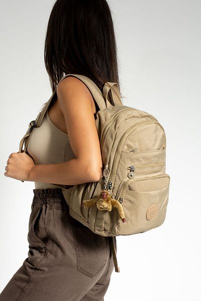 Sanmorris Unisex Μπεζ Αδιάβροχη Τσάντα Ταξιδίου και Σχολικής Τσάντας με θήκη Laptop - K.khaki