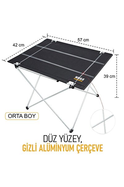 HAEGS Ultralight Katlanır Kamp Sehpası, Piknik, Bbq, Balıkçılık, Avcılık, Plaj Için Masa Orta Gri