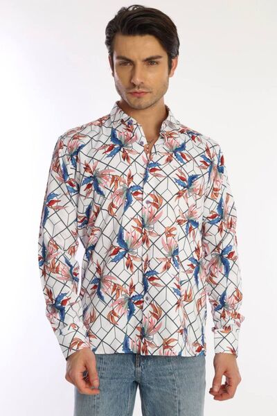 PASSERO Cămașă pentru bărbați - Dar croială și Digital cu imprimeu