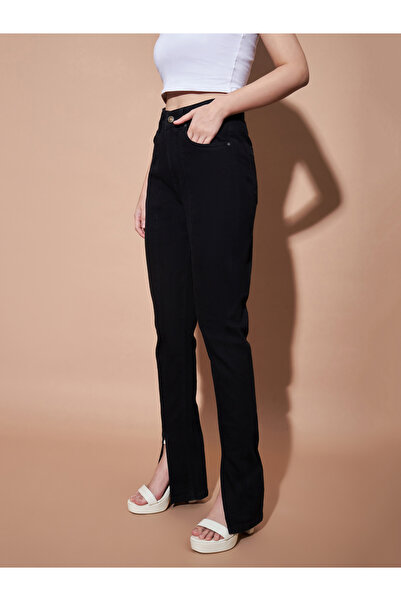 Sassafras By Styli Mid Rise Skinny Fit Jeans with Front Split