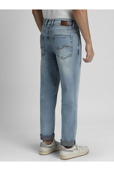 Dennis Lingo By Styli Light Wash Mid Rise Straight Fit Jeans
