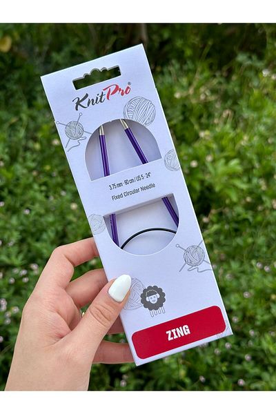 KnitPro Μπουλόνια Zing 60 cm - Σταθερό Μήκος, 3,75 mm
