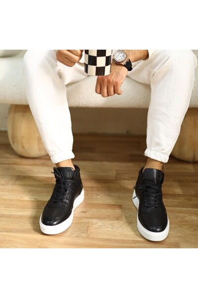SailLakers - Siyah Deri Bağcıklı Unisex Bot 102-8015-HE1065