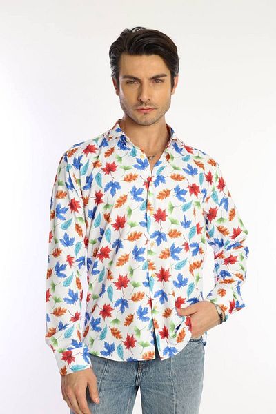 PASSERO Men's Shirt - Slim Fit and Digital Printed