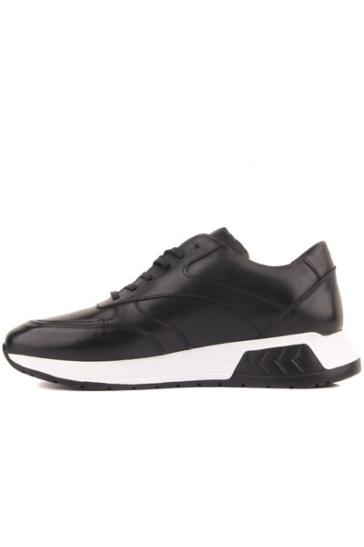 SailLakers - Black Leather Lace-Up Men's Casual Shoes 101-7074-H1194