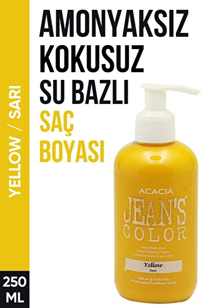 jeans color Amonyaksız Sarı Renkli Saç Boyası 250 Ml Kokusuz Su Bazlı Yellow ...