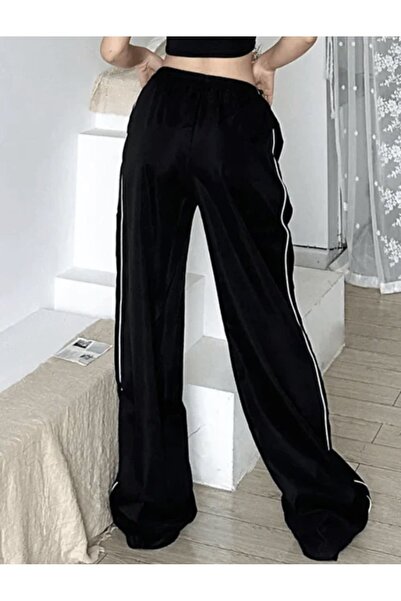 DENİKK Λεπτομέρεια με φερμουάρ Harajuku Μαύρο Oversize Φούτερ διπλής ρίγας