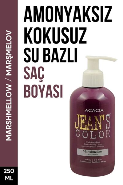 jeans color Amonyaksız Marşmelov Renkli Saç Boyası 250 Ml x1 Adet Kokusuz Su ...