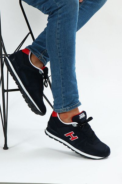 Hammer Jack Pantofi unisex din piele naturală bleumarin gri roșu - pantofi casual