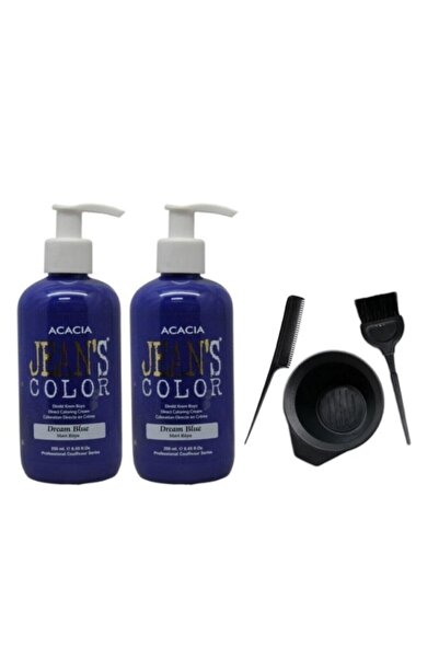 Acacia Jeans Color Saç Boyası Mavi Rüya 250ml 2 Adet Ve Boya Kabı Seti