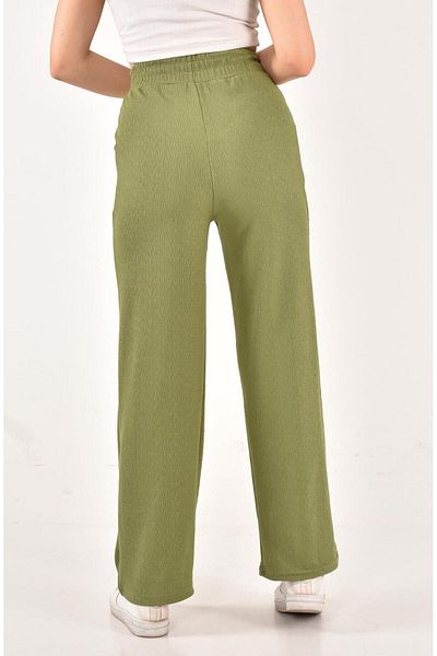 Ressome Mix.cabinet Hira - High Waist and Wrap Fabric Seersucker Palazzo Trousers
