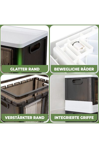 Viwares Faltbare Aufbewahrungsbox mit Deckel - 3 Stapelbare Aufbewahrungsboxen