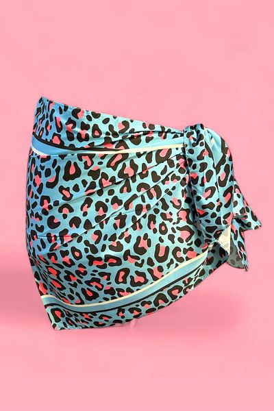 BAHELS Pareo de design special cu model leopard albastru - 45*145 Cm