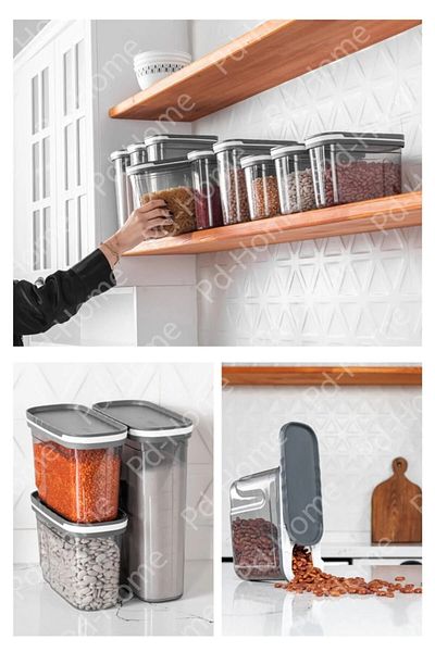 ALBAK Life مجموعة تخزين الطعام المكونة من 10 قطع - 5x1.8 لتر 5x1.25 لتر مع غطاء منزلق