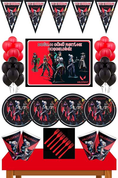 Parti Furyası Valorant Birthday Set for 8 People - Afşli Design, Economic