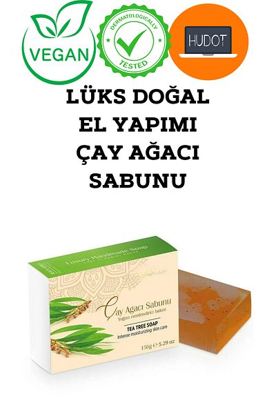 HUDOT صابون شجرة الشاي - طبيعي مصنوع يدويًا، 150 جرام