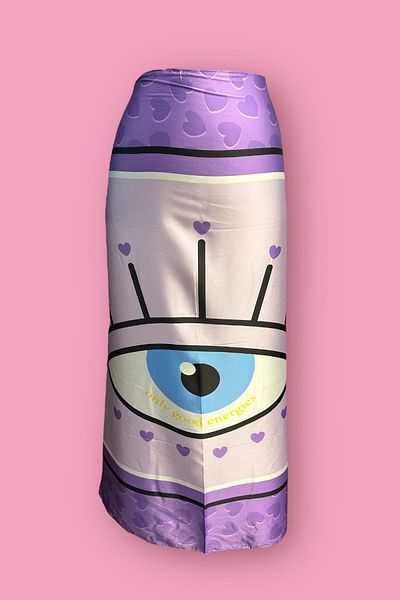 BAHELS Purple Eye Patterned Special Design Pareo - 95*145 Cm
