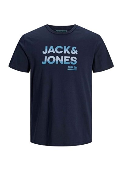Jack & Jones Jack Jones 12210868 Bsk.yaka Kabartma Yazılı T-shırt - Lacivert - M - St04875-lacivert-m