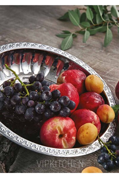 Vipkitchen 3'lü Set Lüx Çelik Salata Ve Meyve Tabağı 23-27-30 Cm