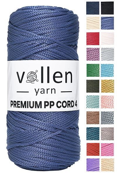 vollen yarn 200gr/230m Ață de macrame din poliester premium 2mm, ață de macrame, macrame, supla, ață de geantă, denim albastru