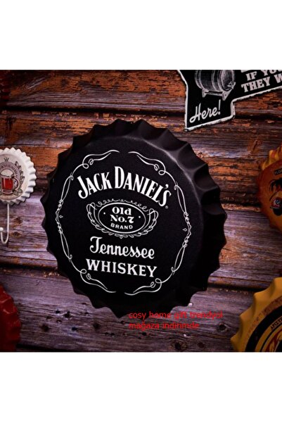 Vintage Metal Kabartmalı Duvar Plaka Kapak Tablo 35 Cm Çap Cafe Bar Retro Dekorasyon Kapak jack