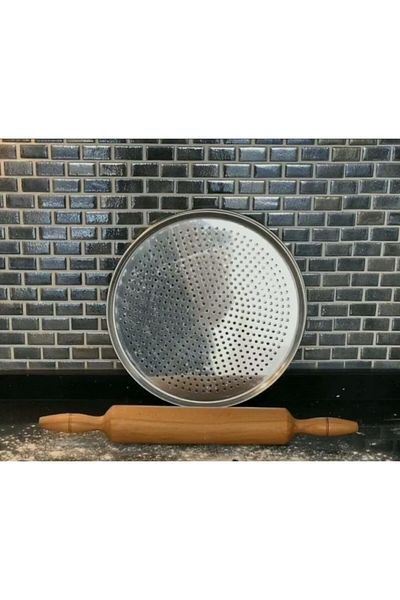 Vipkitchen Steel Perforated Pizza Tray 31 Cm (Medium Size)