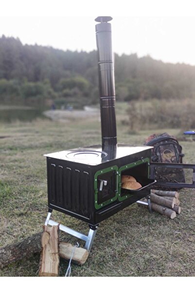 Bal-Kar Kamp Ve Çadır Sobası Kuzineli Fırınlı Odun Yakan Taşınabilir Soba