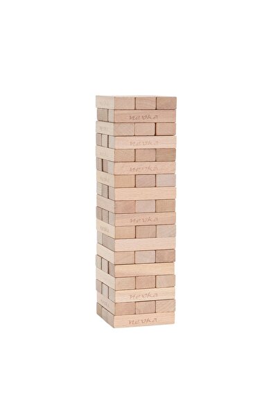 BATTON لعبة التوازن الخشبية Jenga 54 قطعة شجرة الزان 1جودة سلسة