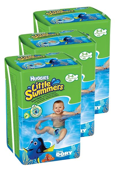 Huggies 7-15 Kg Baby Diapers - Size 3-4, 12 Pieces Triple Set
